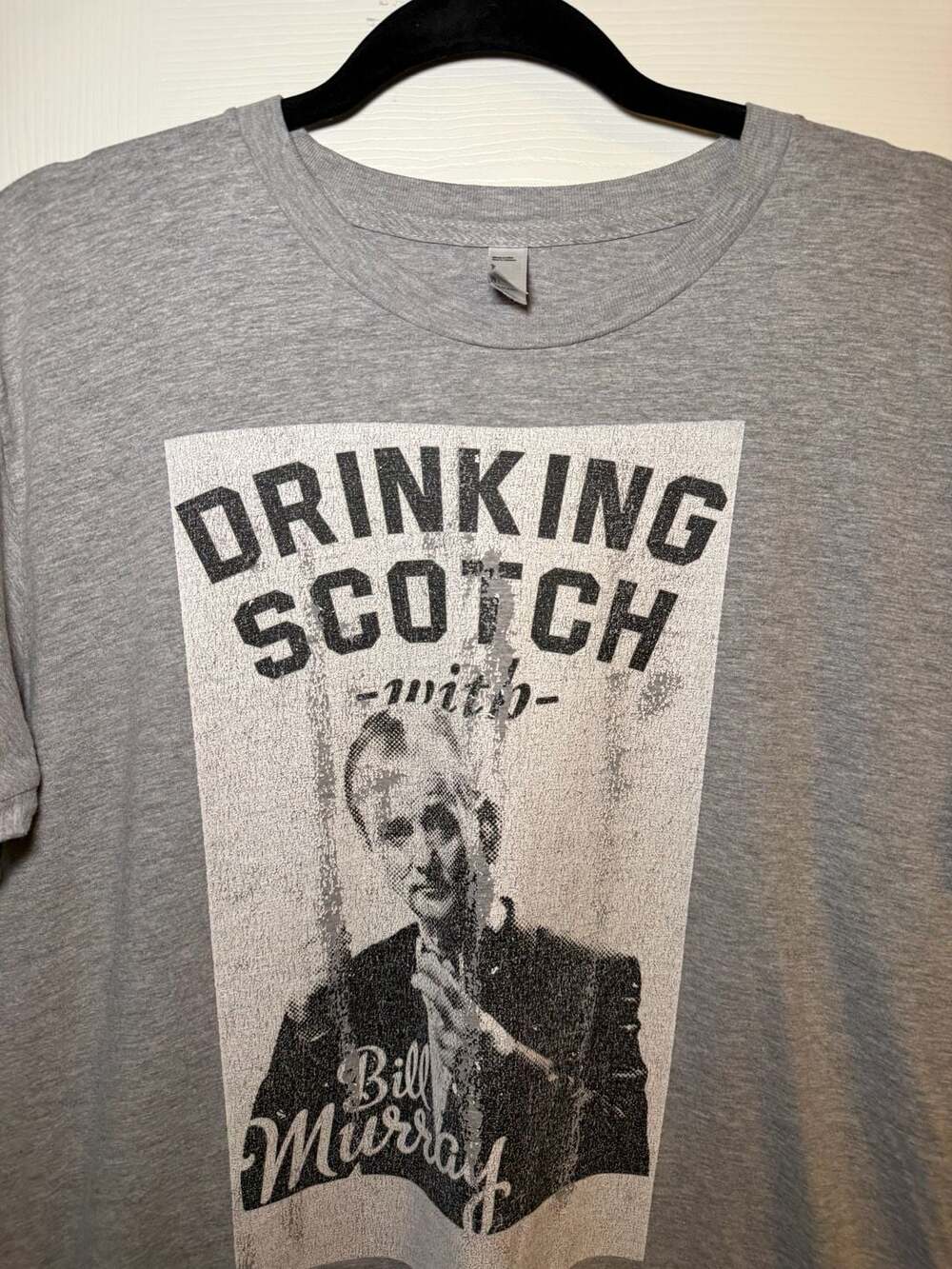American Apparel Bill Murray Drinking Scotch Graphic T-Shirt Size Large